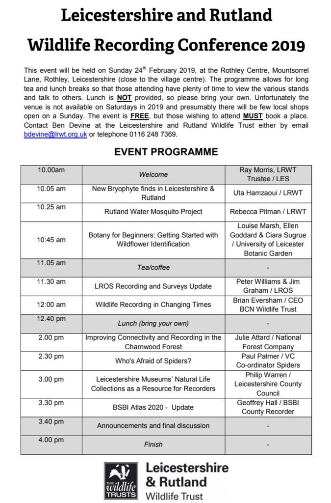Wildlife Recording Conference 2019